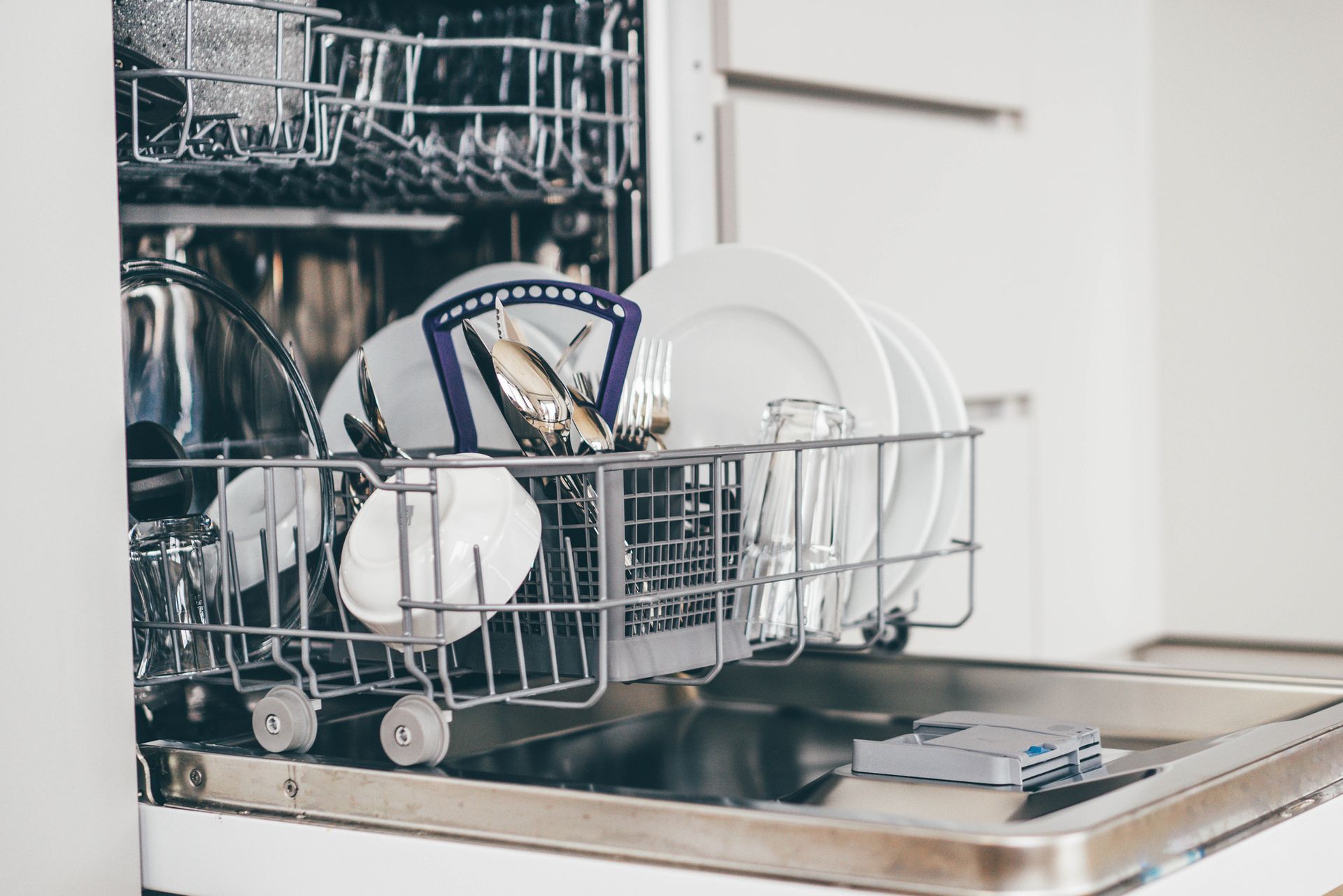 Dishwasher with Plates — Orange City, FL — ATCHLEY APPLIANCE SERVICE CENTER
