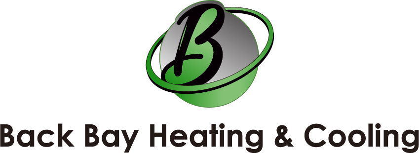 Logo for Back Bay Heating & Cooling, green and black 