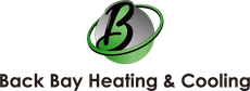 Logo for Back Bay Heating & Cooling, green and black 