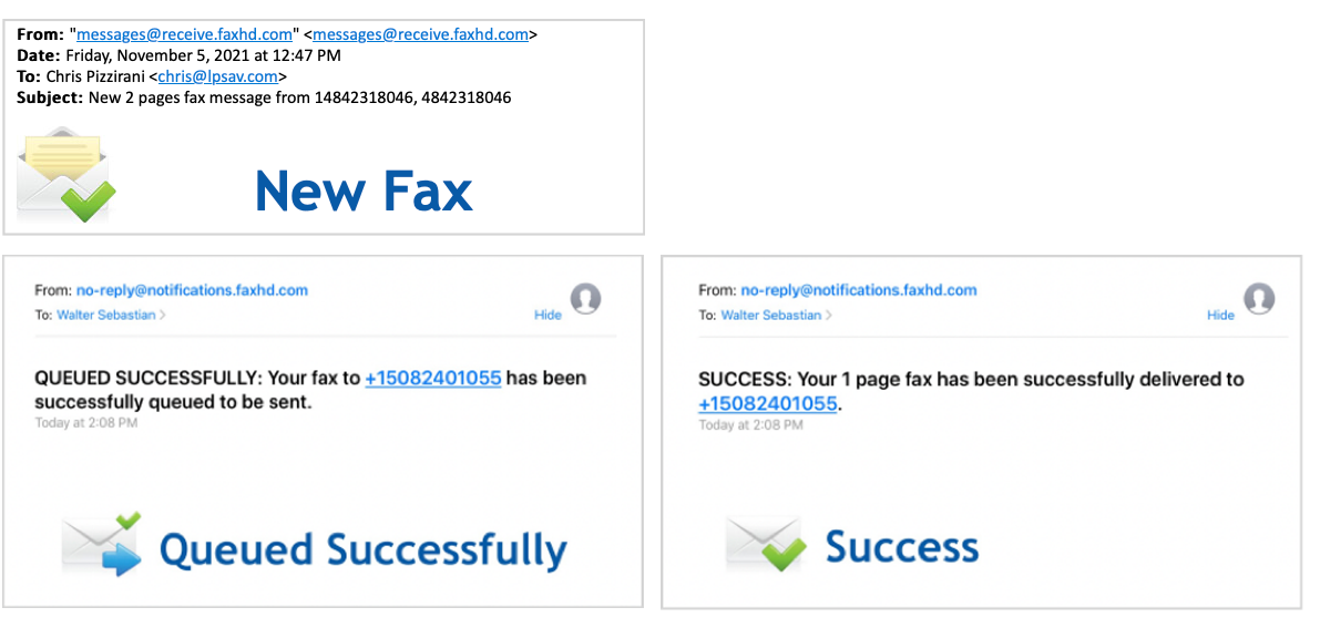 A screenshot of fax
