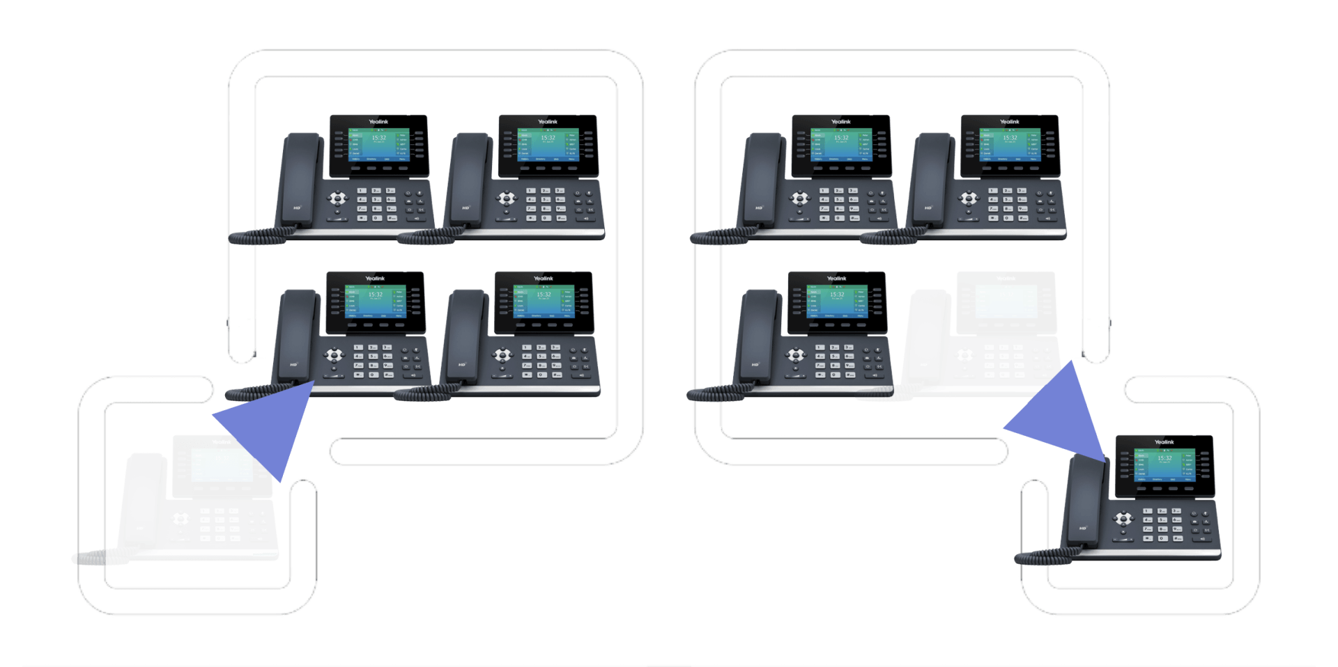 A bunch of phones are sitting on top of each other on a table