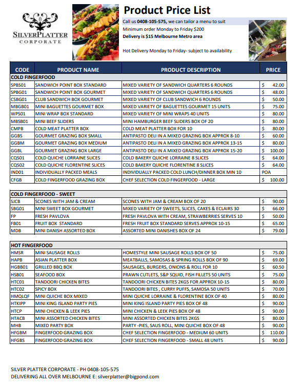 Product list