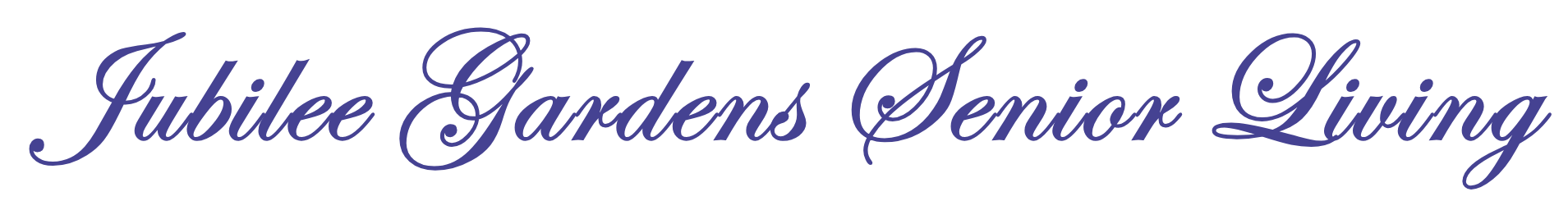 The logo for Jubilee Gardens Senior Living is shown on a white background.
