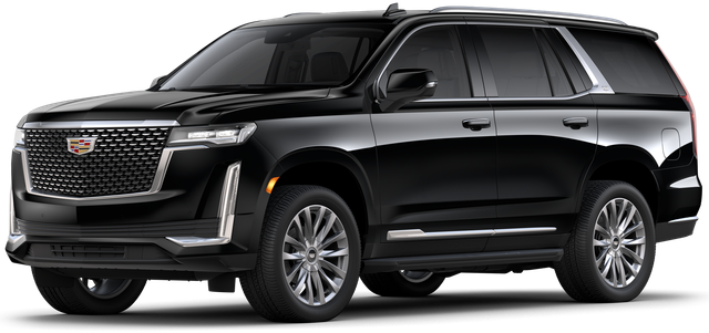 Black Cadillac Escalade SUV.