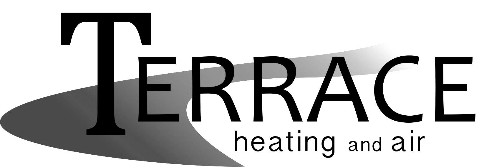 A black and white logo for terrace heating and air