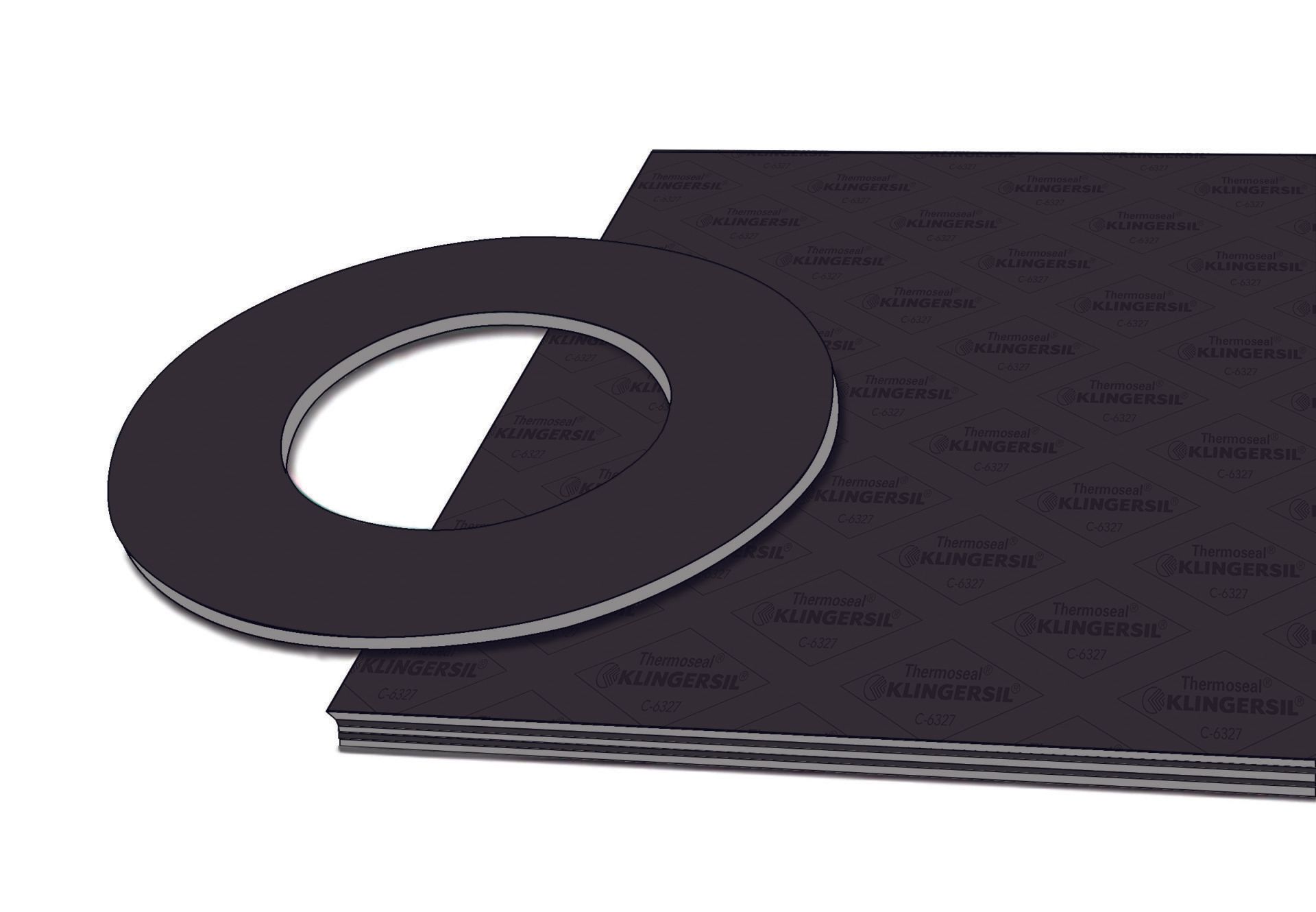 KLINGERSIL C-6327 compressed fiber sheet material with cut gasket