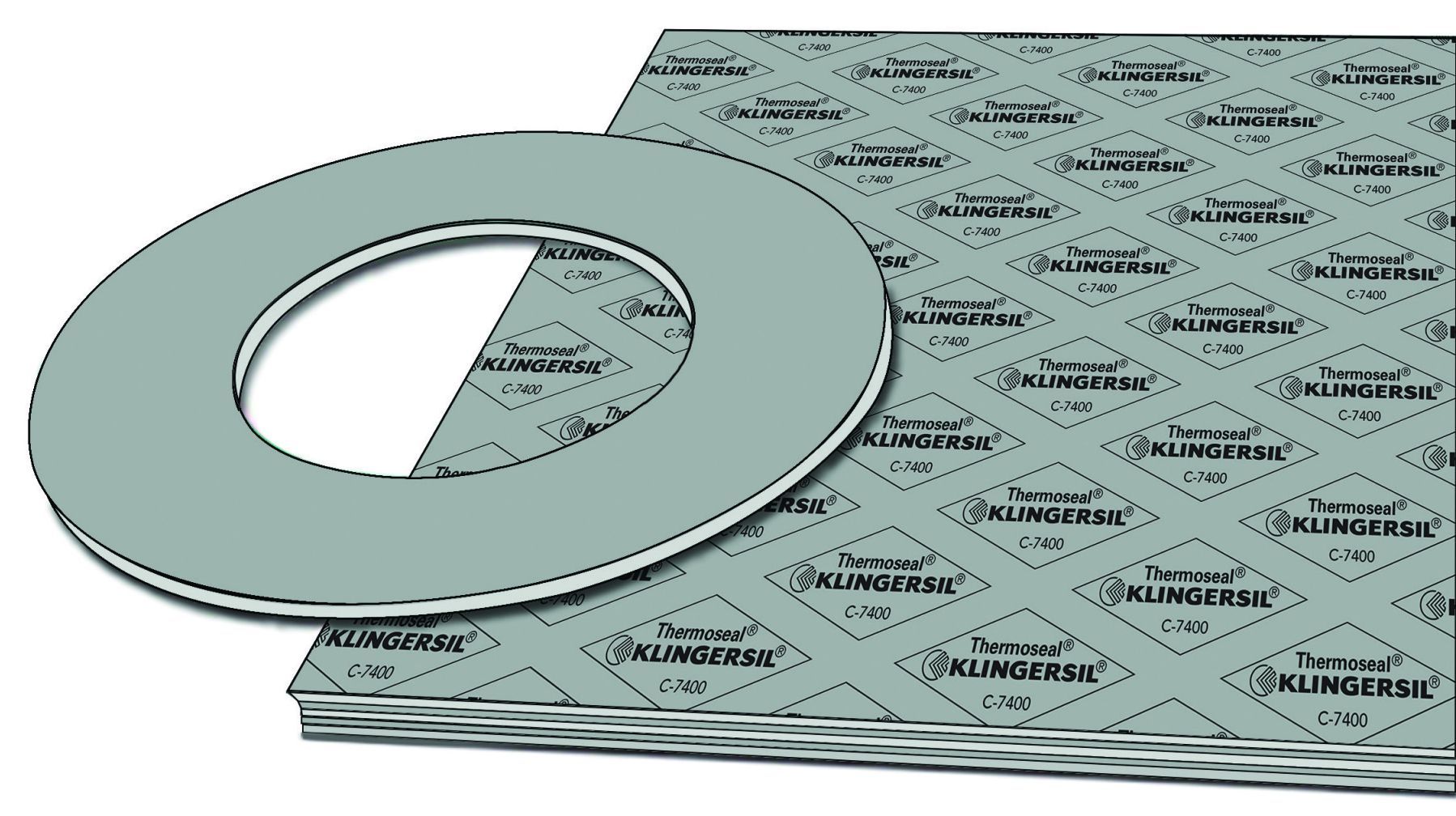 KLINGERSIL C-7400 compressed fiber sheet material with cut gasket
