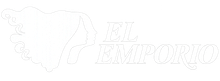 Logotipo blanco con un mapa esquemático y el texto “EL EMPORIO” sobre un fondo claro.
