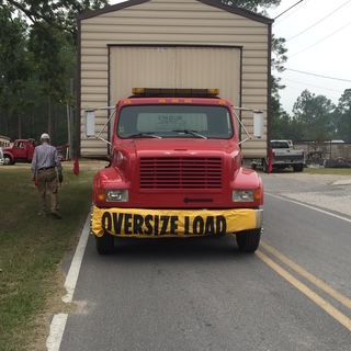 Red truck with 