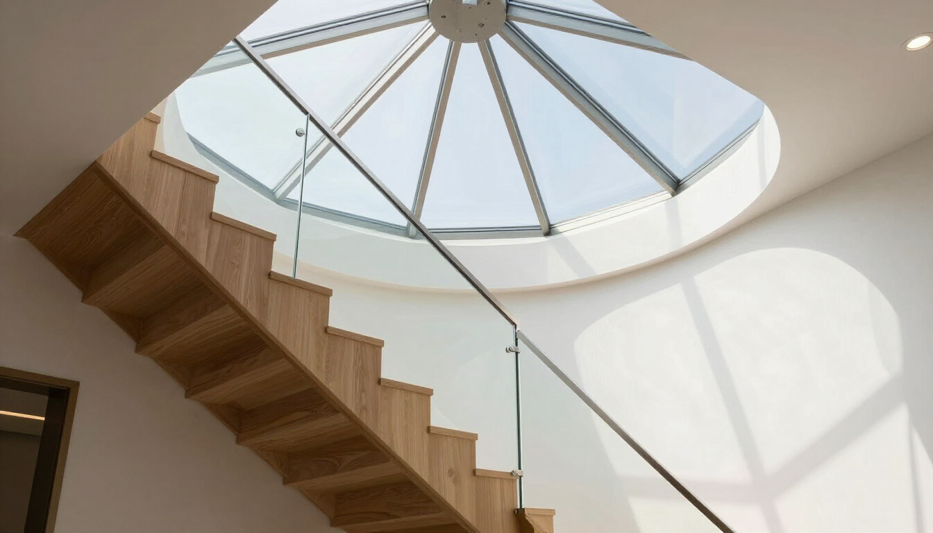 Domo de cristal residencial con entrada de luz natural