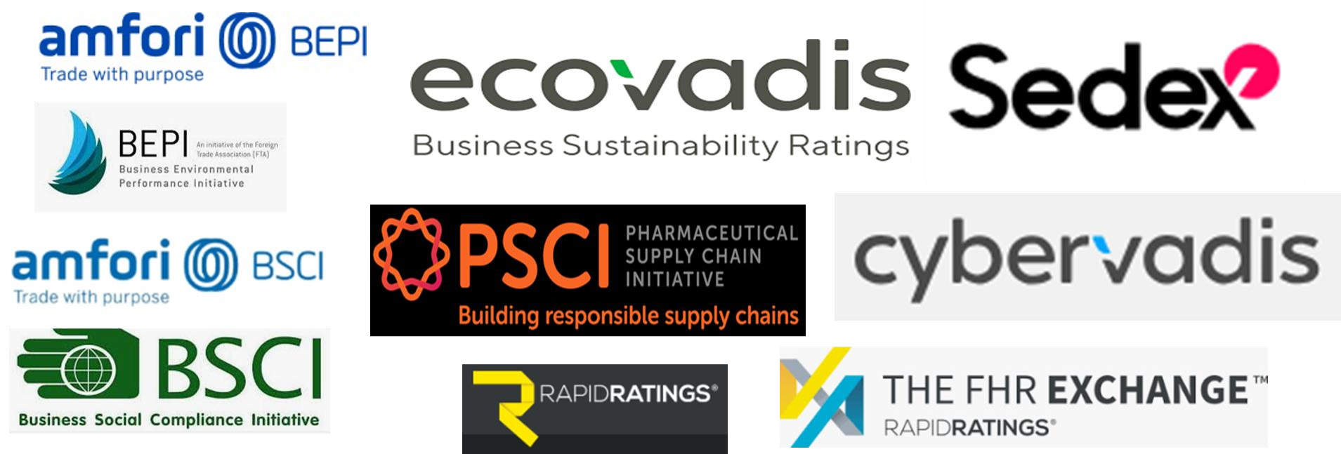 Logos for various business and sustainability organizations.