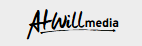 A black handwritten-style “AtWill media” logo on a white background.