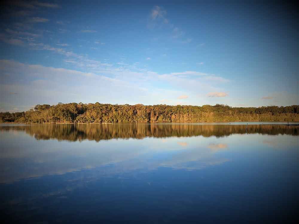 A Large Body Of Water With Trees On The Shore And A Blue Sky In The Background — Port Denture Clinic In Kempsey, NSW