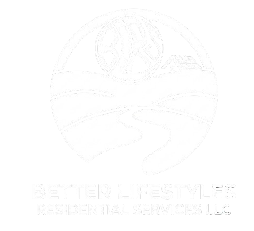 Faint circular landscape logo with “Better Lifestyle Residential Services, LLC” text underneath