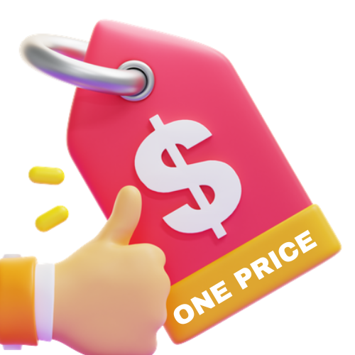 Thumb's up next to a price tag with dollar sign,