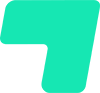 Forma abstracta de color verde azulado que se asemeja a un número siete estilizado.