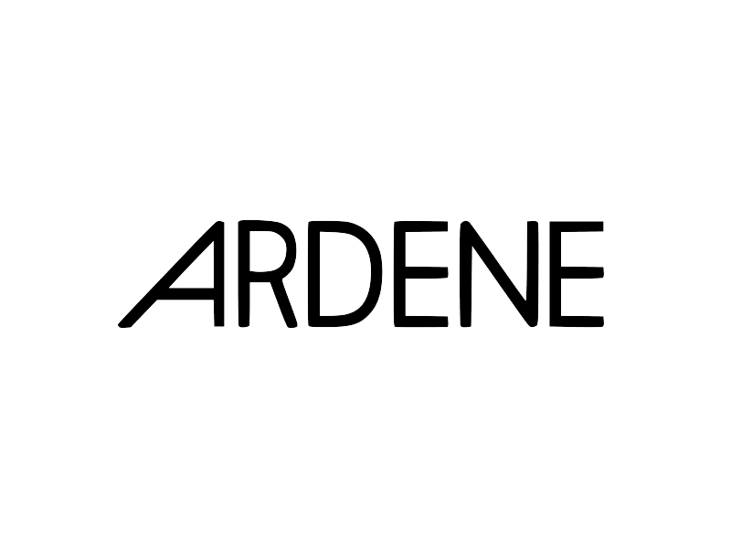 Logotipo negro de ARDENE sobre fondo blanco