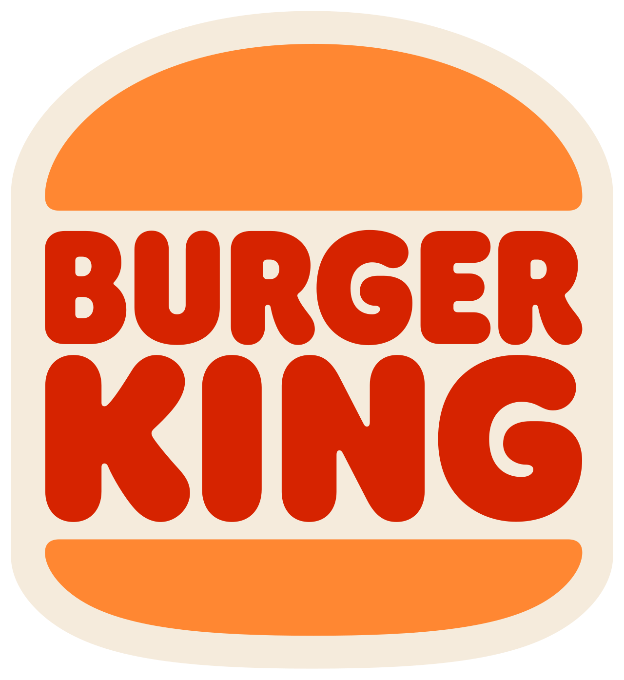 Logotipo de Burger King en rojo y naranja sobre un fondo blanco.