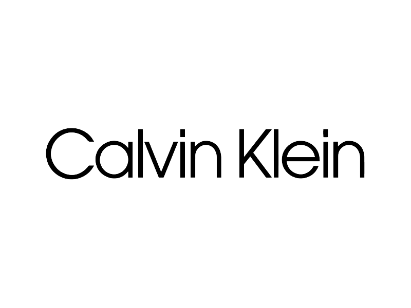 Logotipo de Calvin Klein en texto negro sobre fondo blanco