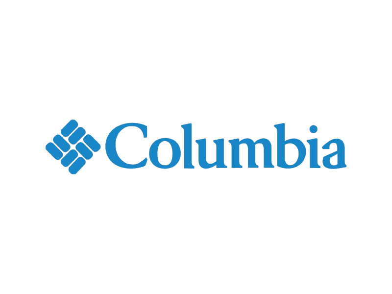 Logotipo de Columbia en azul sobre fondo blanco