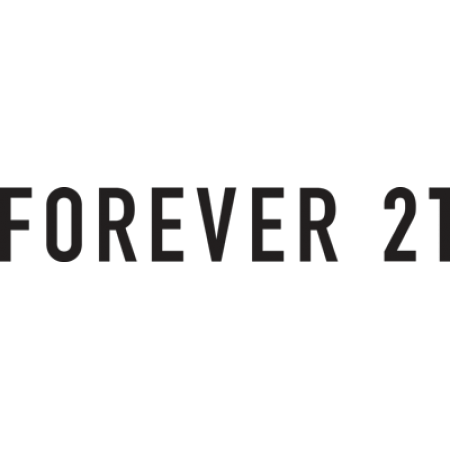 Texto negro que dice “FOREVER 21” sobre un fondo blanco