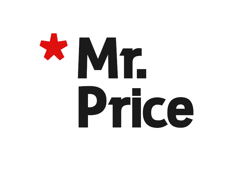 Logotipo del Sr. Price con una estrella roja y texto negro sobre un fondo blanco.