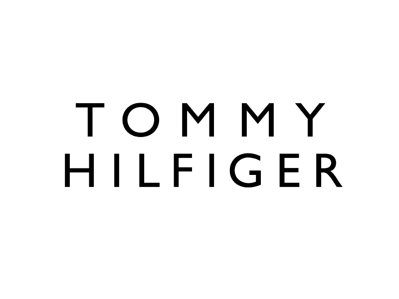 Logotipo de Tommy Hilfiger en texto negro sobre fondo blanco