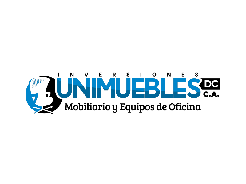 UNIMUEBLES DC logo with blue face icon and text “Mobiliario y Equipos de Oficina”