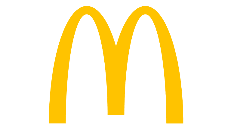 Logotipo de los arcos dorados de McDonald's sobre un fondo blanco