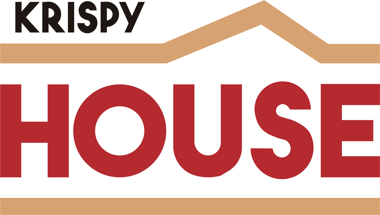 Logotipo de Krispy House con texto rojo