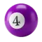 Purple ball with the number 4 on a white circle