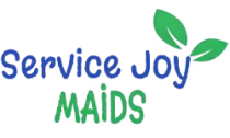 Service Joy Maids logo in blue and green with leaf icon