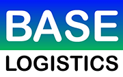 A blue and green logo for base logistics.