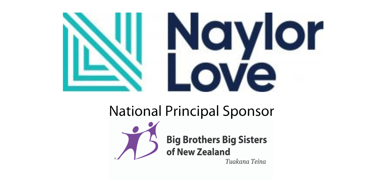 The logo for naylor love is a national principal sponsor of big brothers big sisters of new zealand.