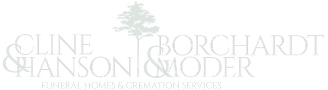 Logo for Cline, Hanson & Moder Funeral Homes & Cremation Services featuring a tree icon.