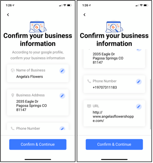 Request a Number in Business Info Request a Number in Business Info