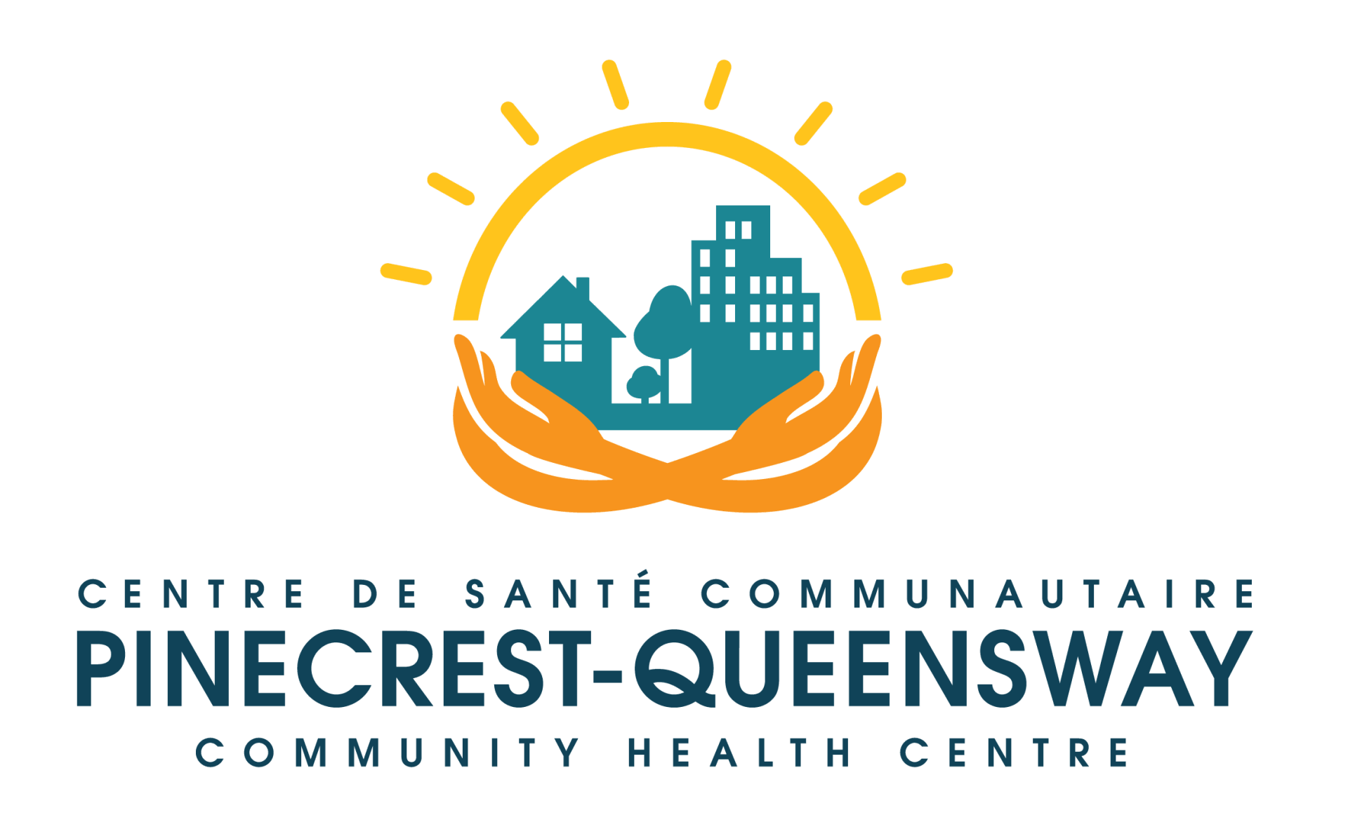 A logo for pinecrest-queensway community health centre