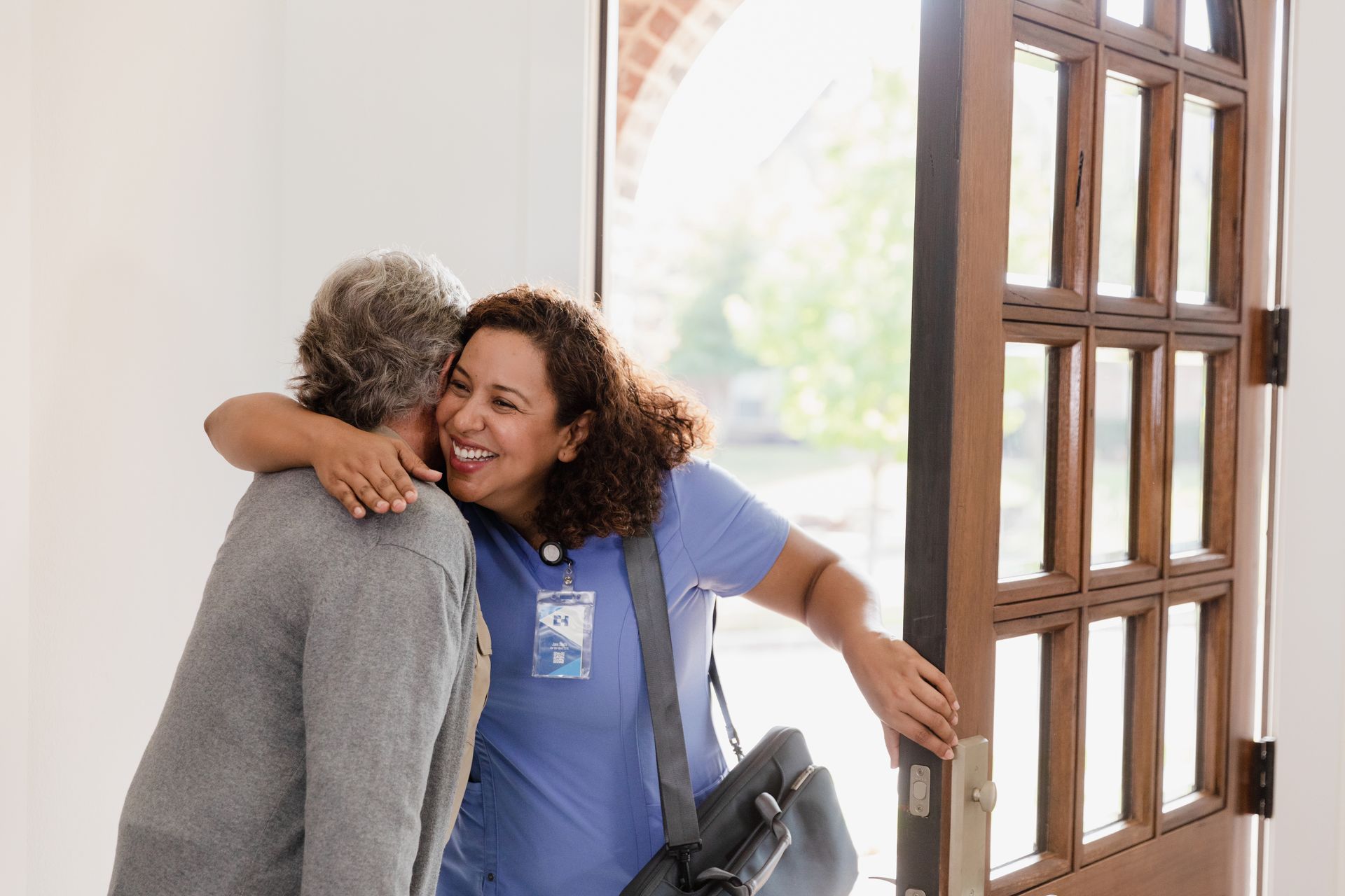 Caregiver supporting a client at home
