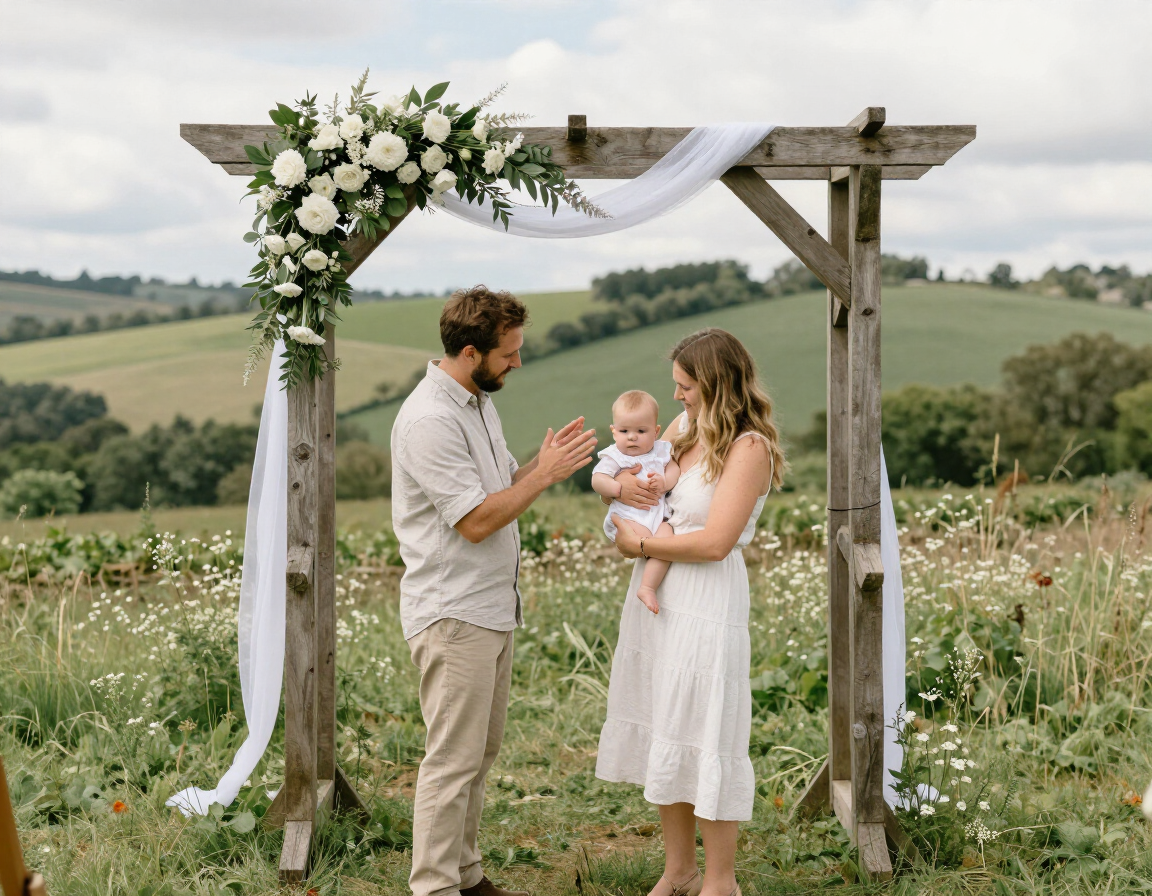 Baby naming ceremony outdoors