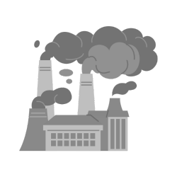 Factory emitting thick, dark smoke into the air.