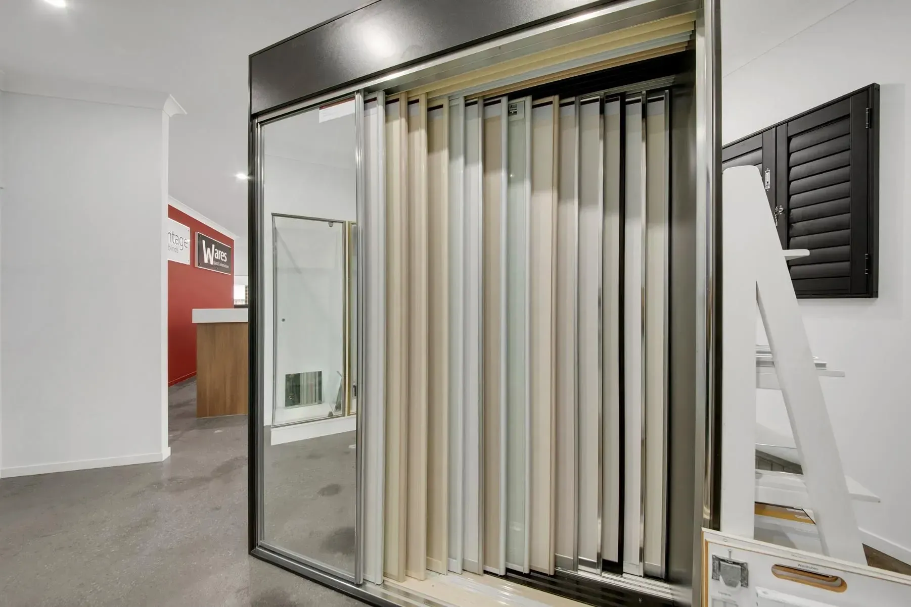 Display of Fabric Samples in A Showroom — Wares Blinds, Screens & Awnings In Boyne Island, QLD