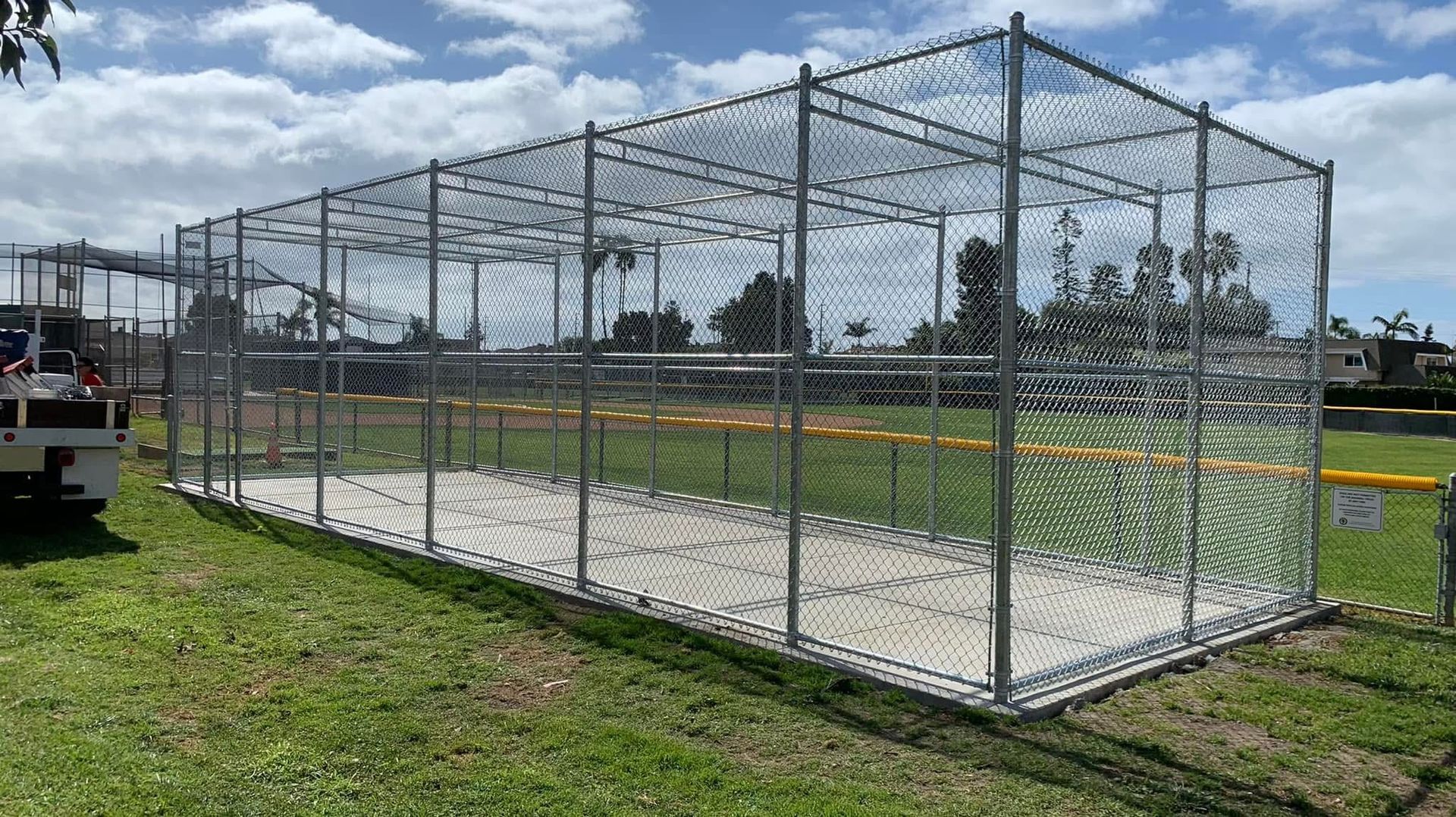 chain link fence in garage