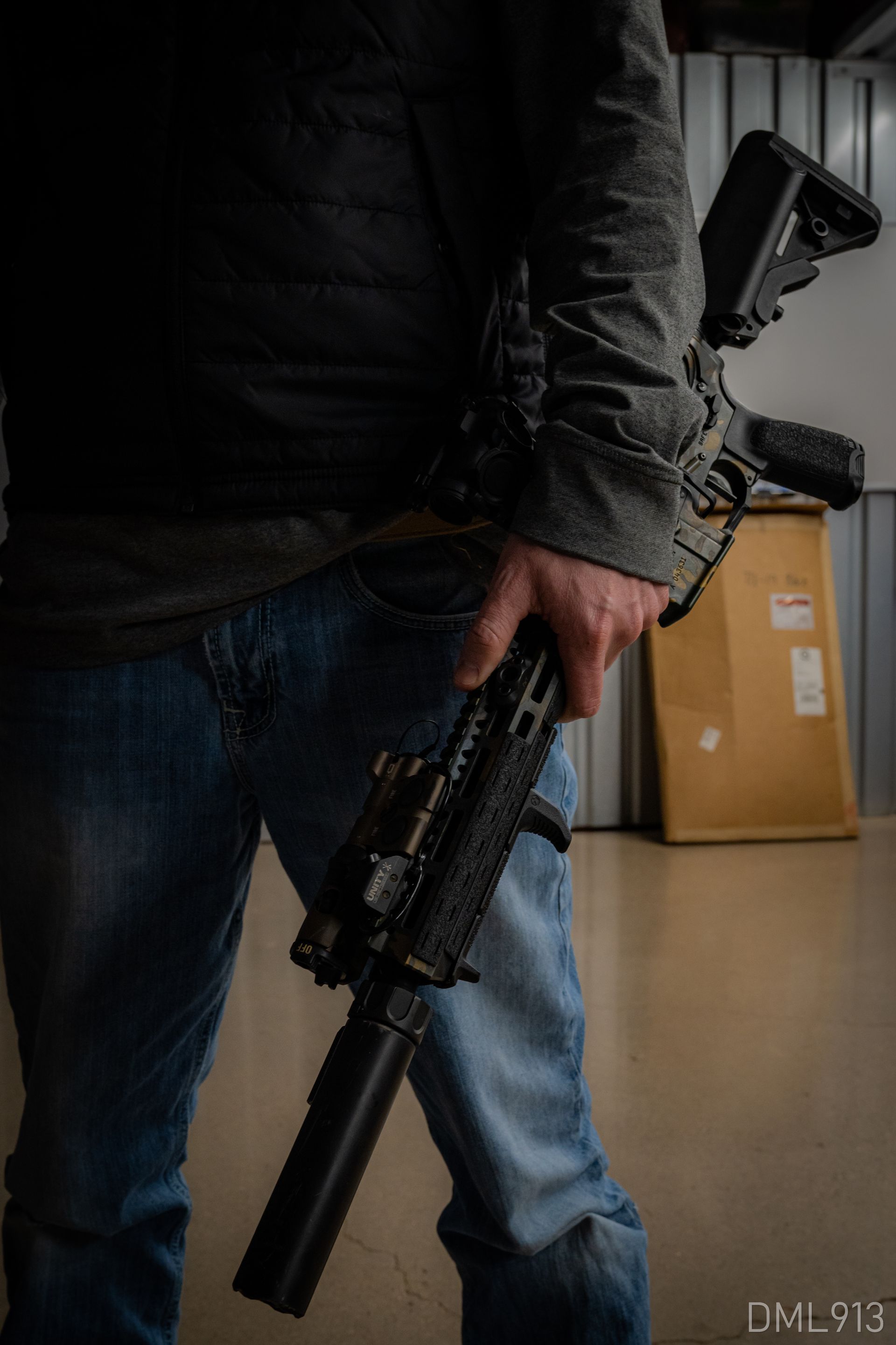 A man holding gun