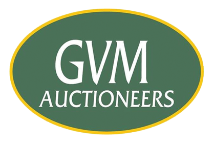 A green oval logo for gvm auctioneers