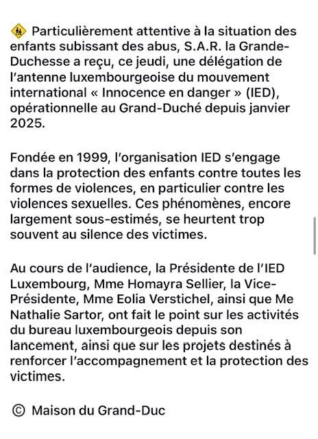 Commentaire de la Grande Duchesse sur Innocence en Danger