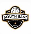 South East Basketball Academy logo with black, gold, and white shield and basketball icon