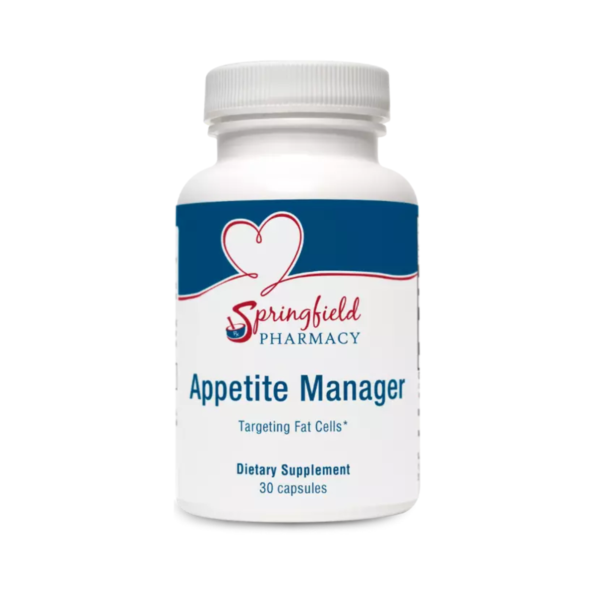 A bottle of springfield pharmacy appetite manager dietary supplement