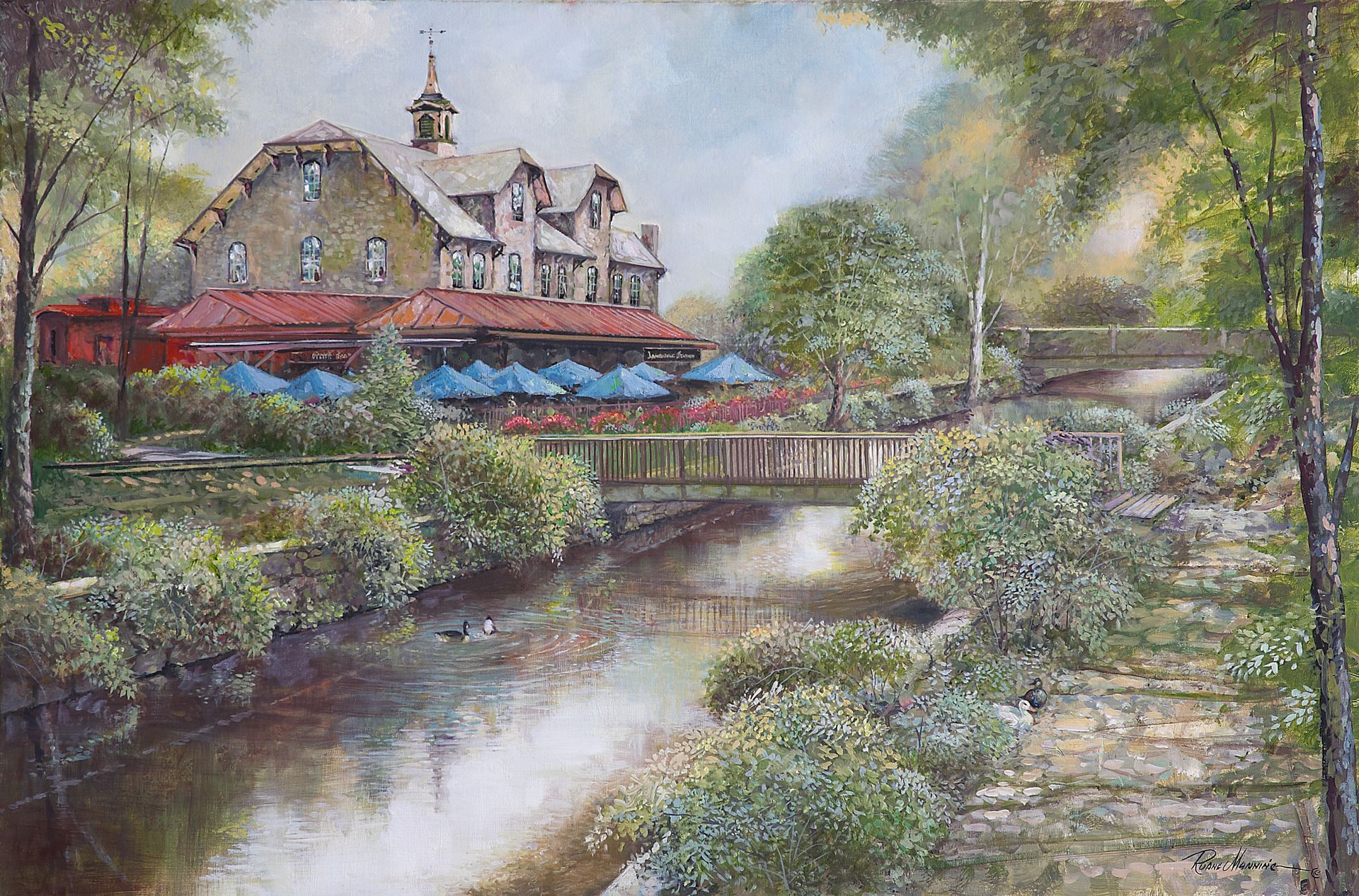 A painting of the historic Lambertville Station Inn