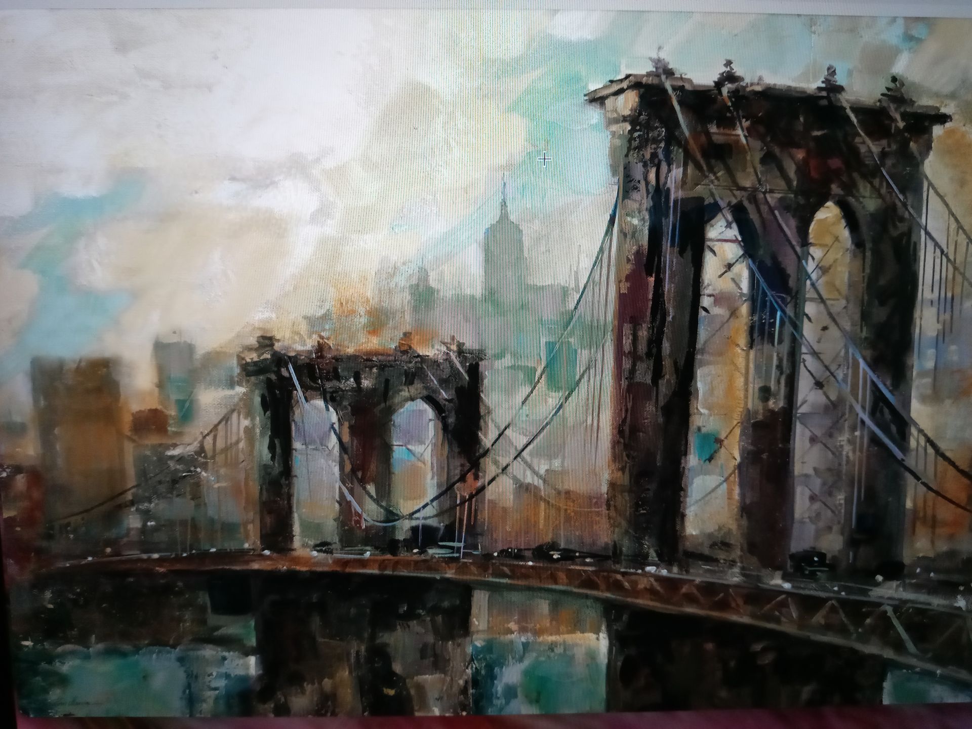 A painting of the Brooklyn Bridge