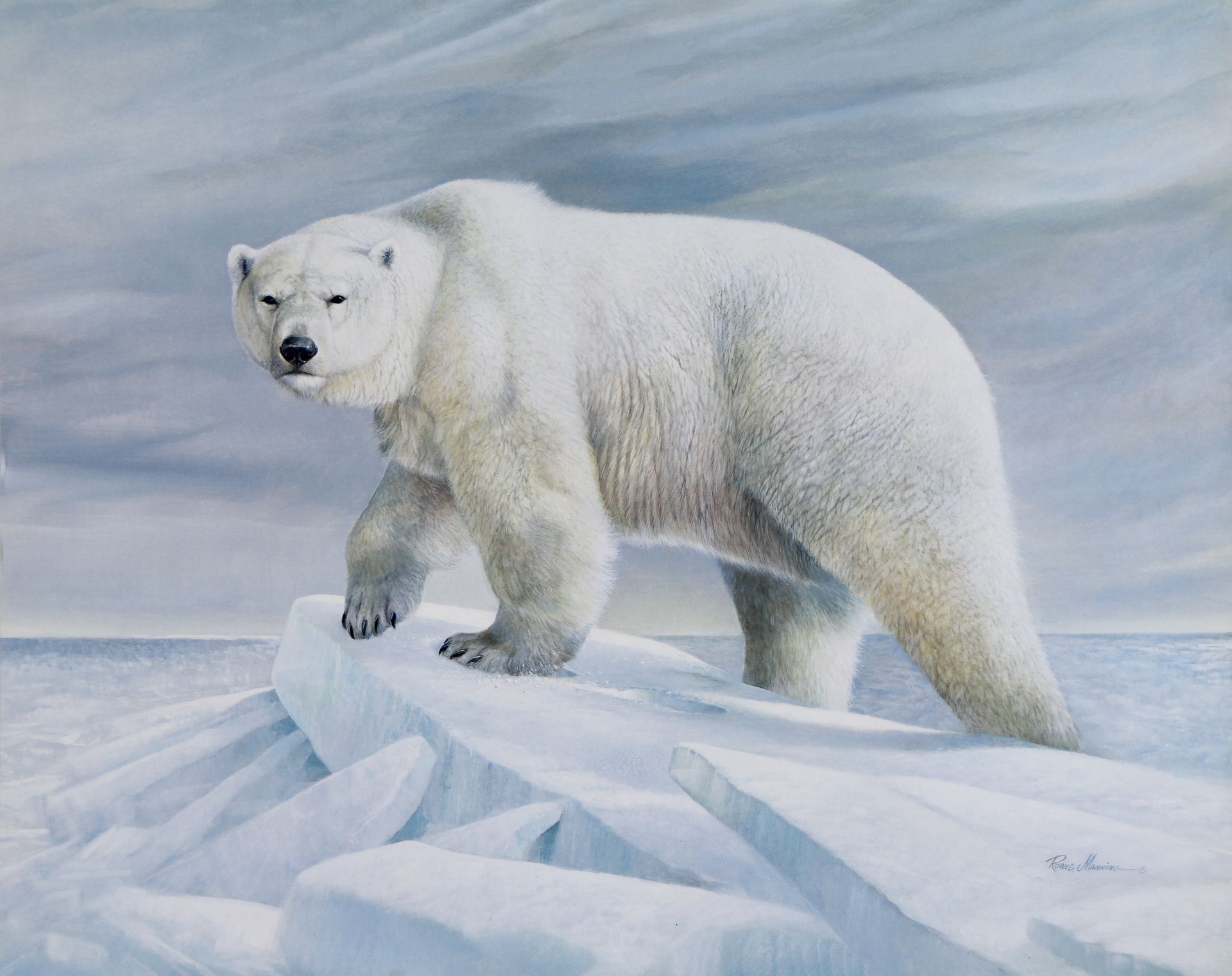 A painting of a polar bear